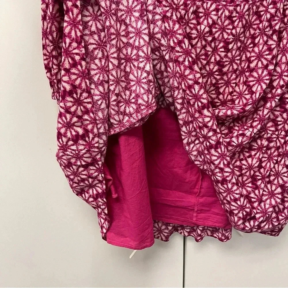 GAP NWOT Floral Pink Boho Babydoll Lined Long Sleeved Dress- Size L - Picture 4 of 7